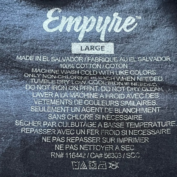 Empyre Men Black T-shirt‎ Size Large Roots Of Loyalty Black w/Graphics - Picture 2 of 9